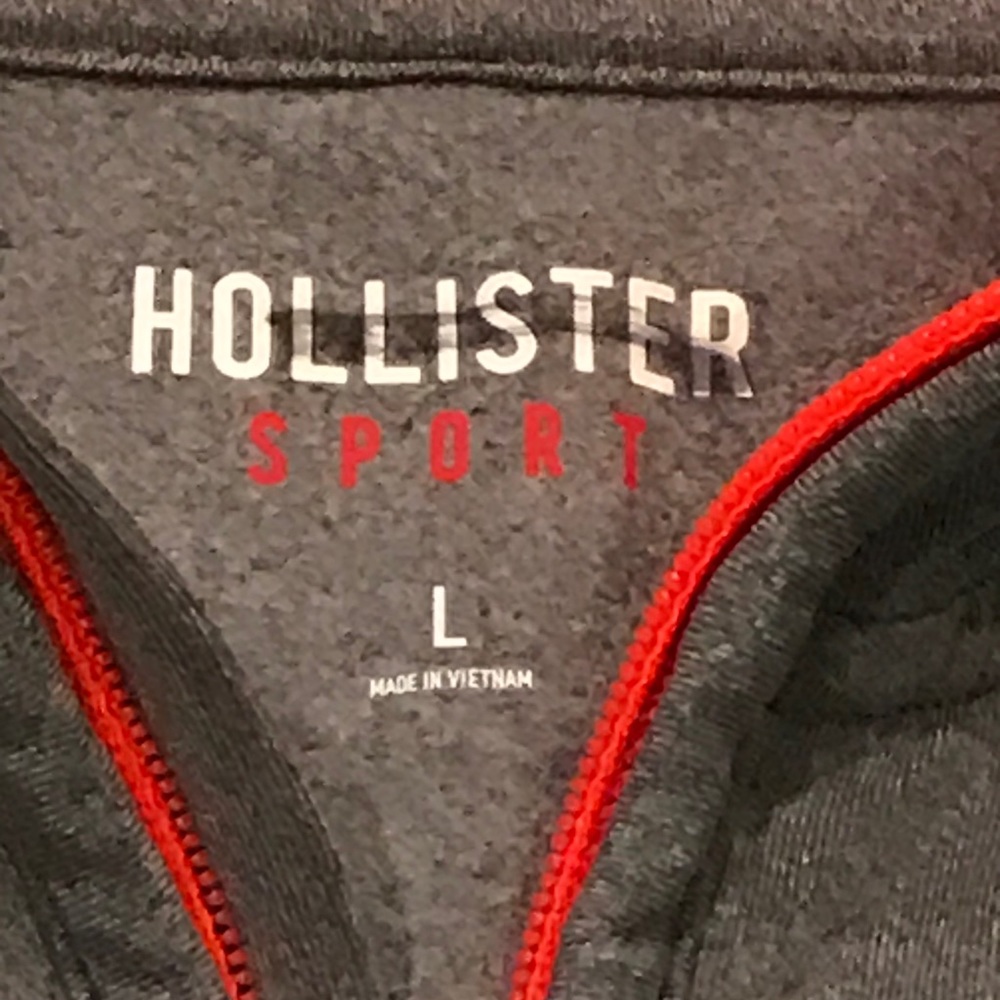 Hollister Men’s Gray & Orange Size Large 1/4 Zip - Picture 4 of 8